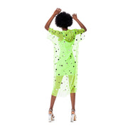 Midi Dress Mirror Splah Neon Lime