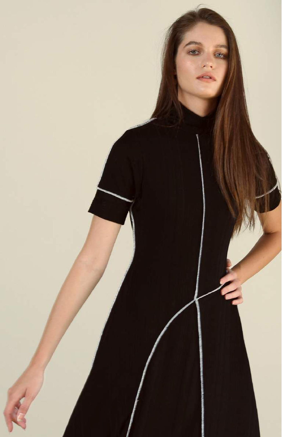 Black rib knitted midi dress – MoreDash