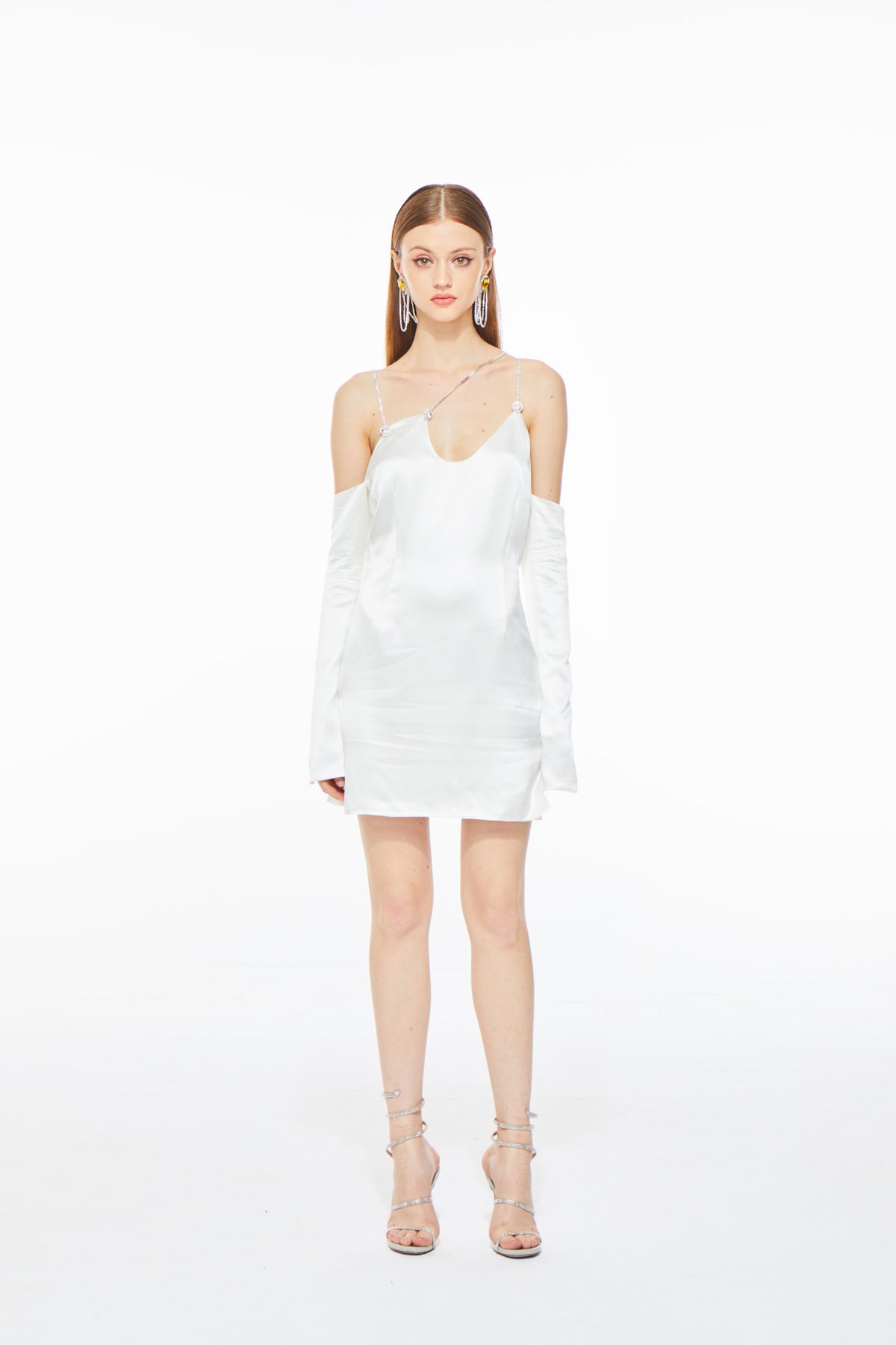 Alissa Cold Shoulder Dress White  MoreDash