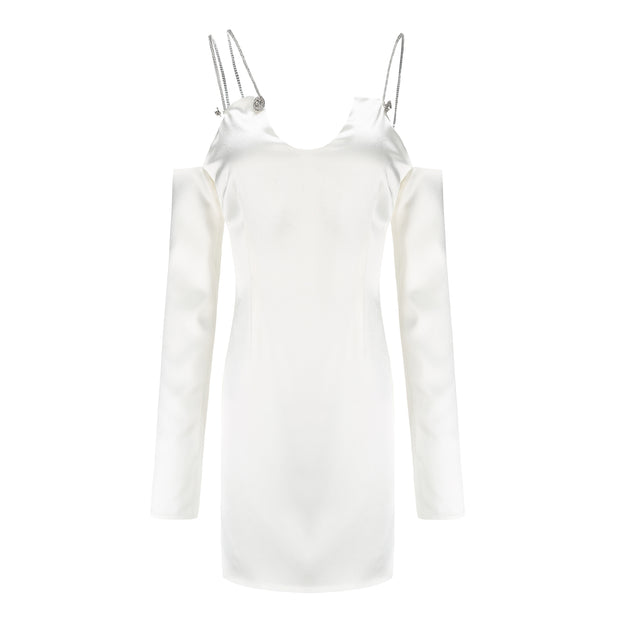Alissa Cold Shoulder Dress White
