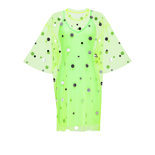 T-Shirt Dress Mirror Splash Neon Lime