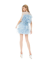 Mini Dress Feather Splash