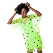 T-Shirt Dress Mirror Splash Neon Lime