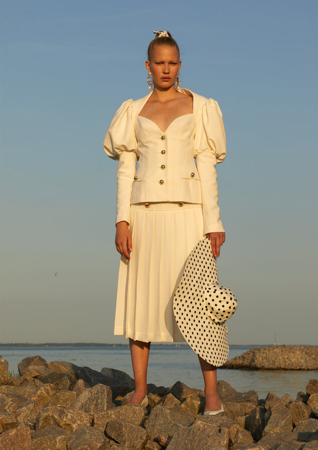 Folded Skirt With Golden Buttons