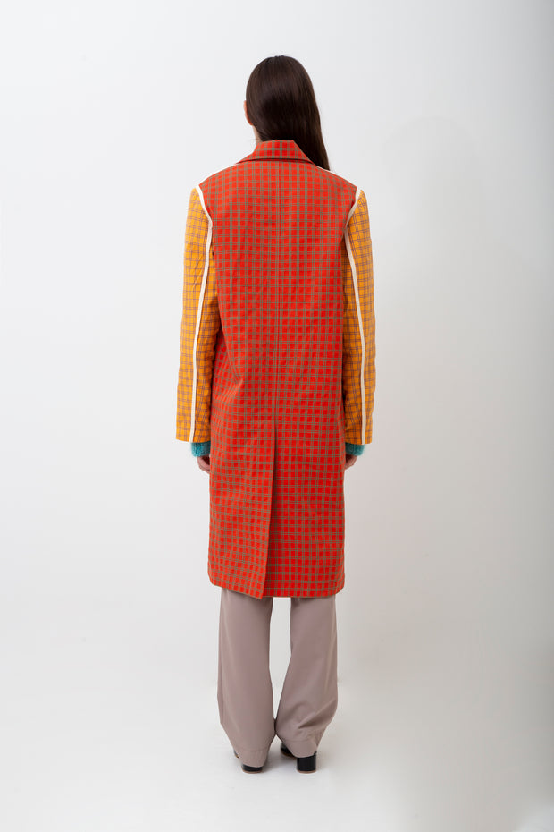 Checked Cotton Trench