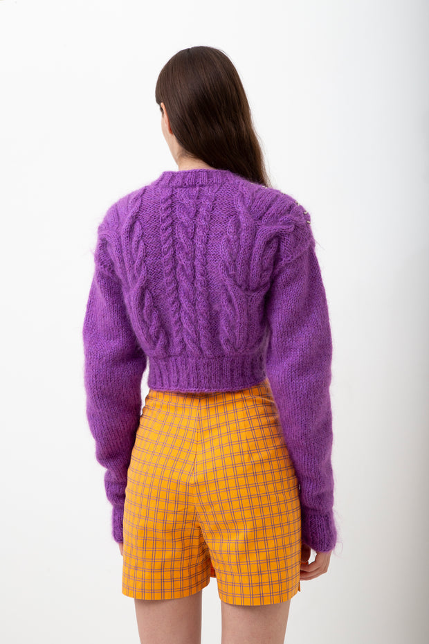 Purple Knitted Jacket