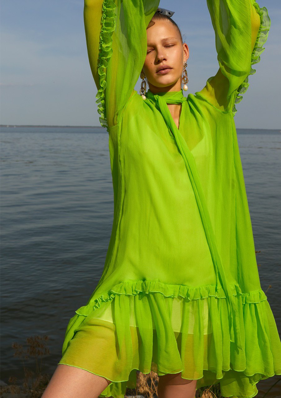 Tie-Neck Drop Waist Dress  MoreDash