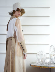 Trench Coat with Organza Back