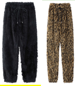FUR JOGGER PANTS   BLACK   2