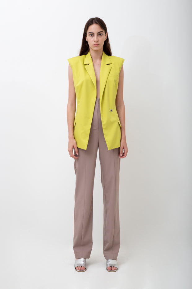 Open Back Sleeveless Blazer