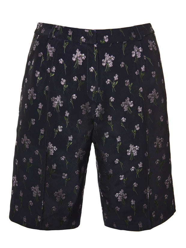 Floral-Jaquard Shorts