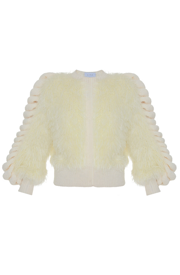 Faux Fur Knitted Jacket
