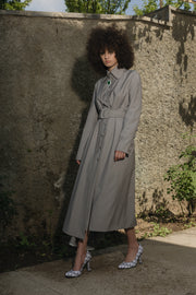 Gray Trench With Belt