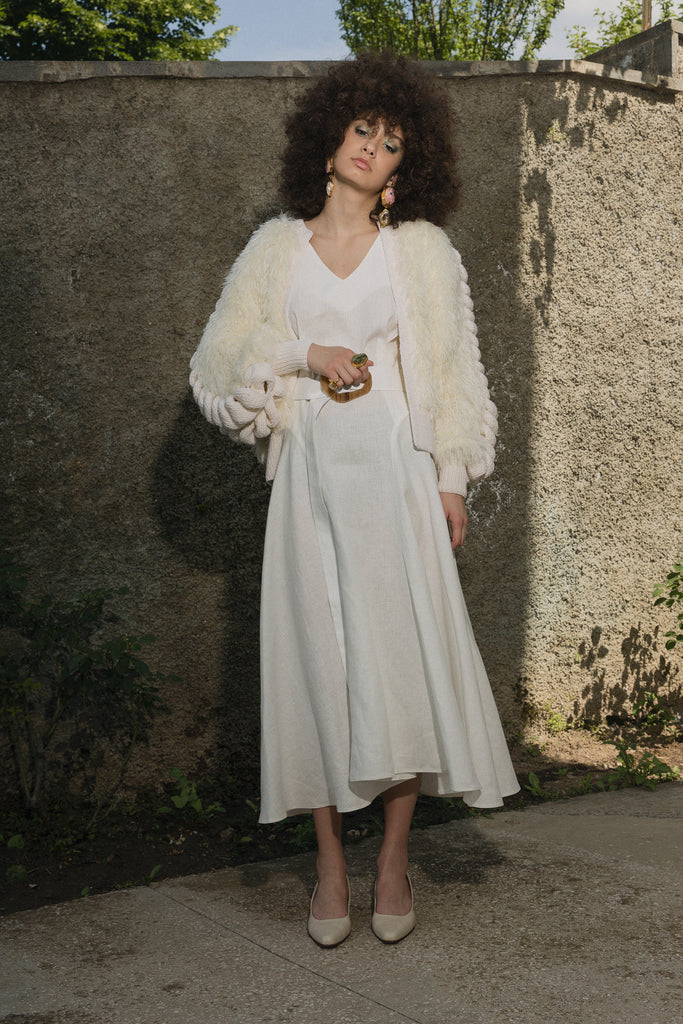 chinese dress ladies White Linen Tiered Dress  A Beautiful Closet 202-394-4115