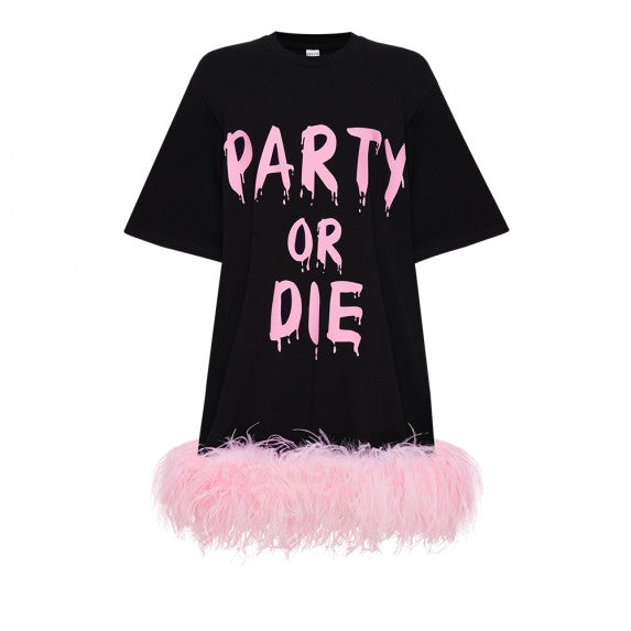 T-DRESS "PARTY OR DIE" WITH BOA